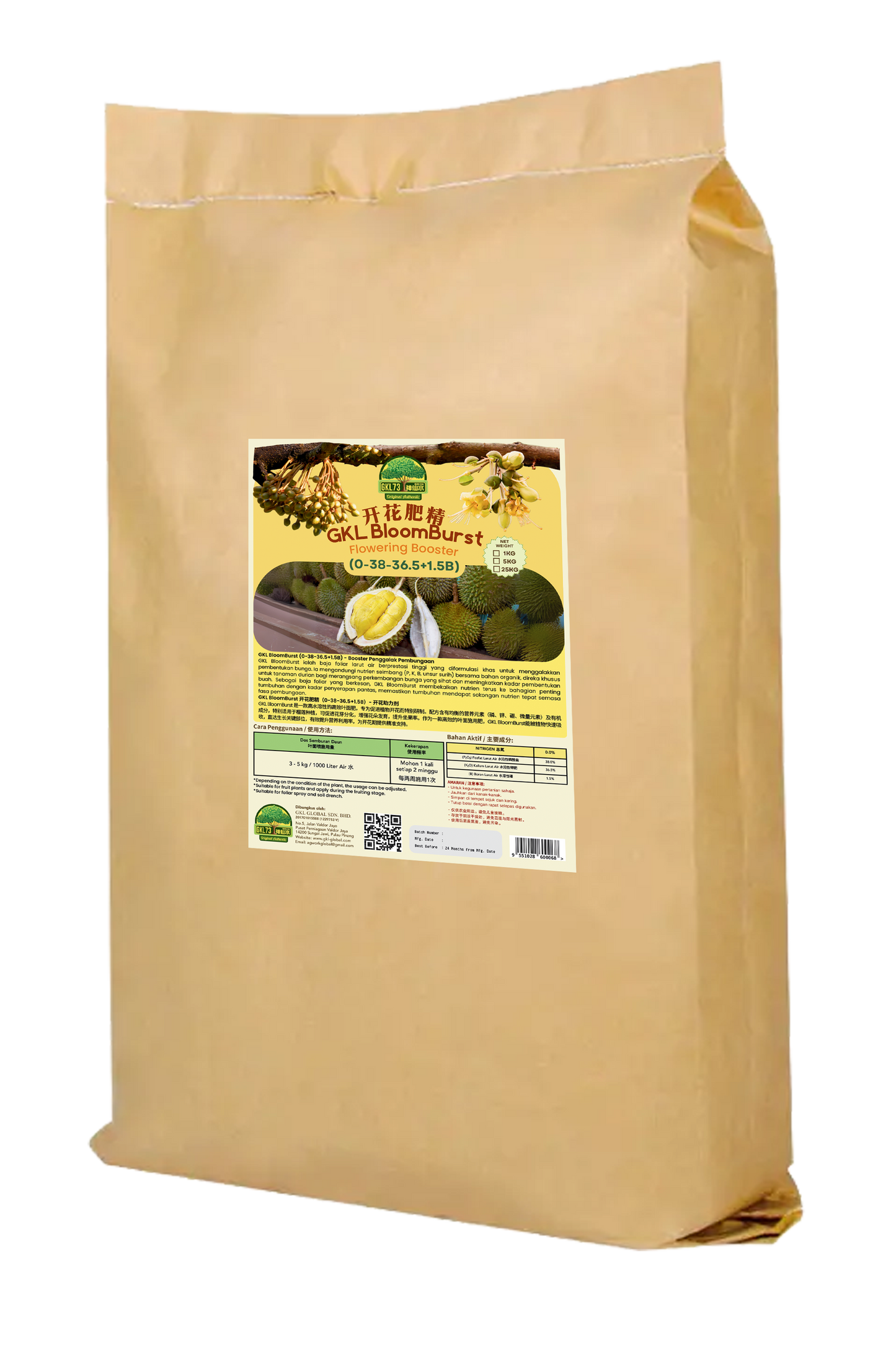 GKL BLOOMBURST (0-38-36+1.5B) 开花肥精 Flowering Booster
